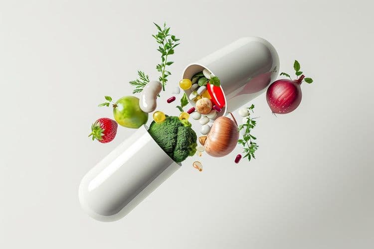 healthy food incased pill shaped container